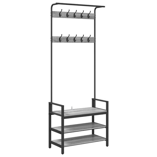 vidaXL Κρεμάστρα Γκρι sonoma 75 x 34 x 184 εκ Επεξεργασμένο ξύλο