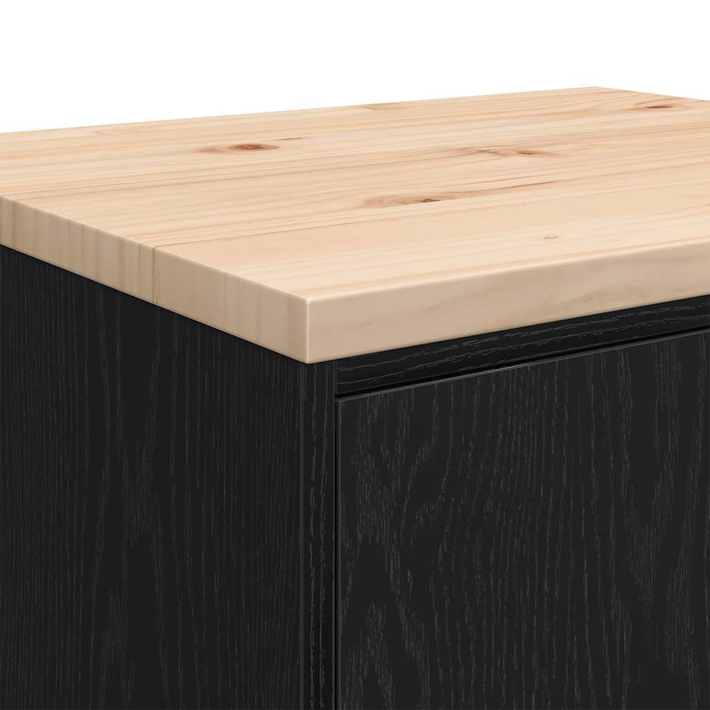 vidaXL ντουλάπι αποθήκευσης γκαράζ μαύρο 60x51x85 εκ μασίφ ξύλο πεύκο
