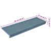 vidaXL Πατάκια Σκαλοπάτια 15 τεμ. 65x21x4 εκ. Θαλασσί με Ορθογώνια Άκρη