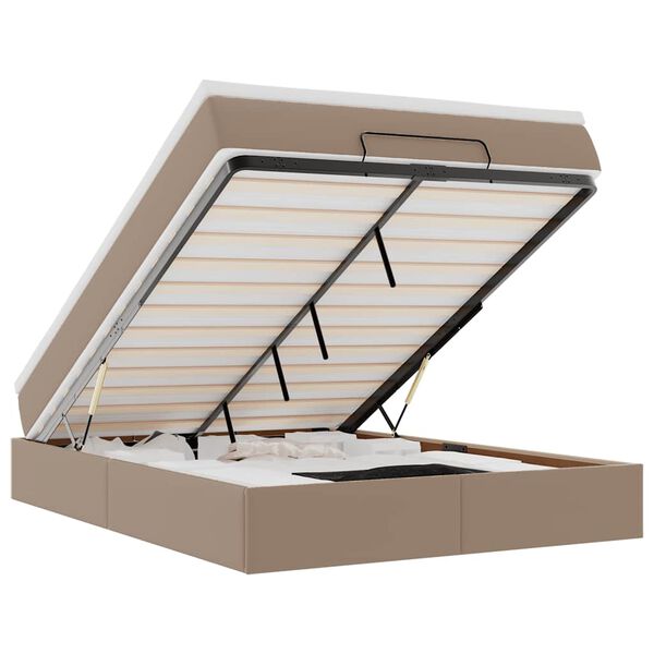 vidaXL &Omicron;&theta;&omega;&mu;&alpha;&nu;&iota;&kappa;ό &kappa;&rho;&epsilon;&beta;ά&tau;&iota; &mu;&epsilon; &sigma;&tau;&rho;ώ&mu;&alpha; Cappucino 140x190cm Faux Leather