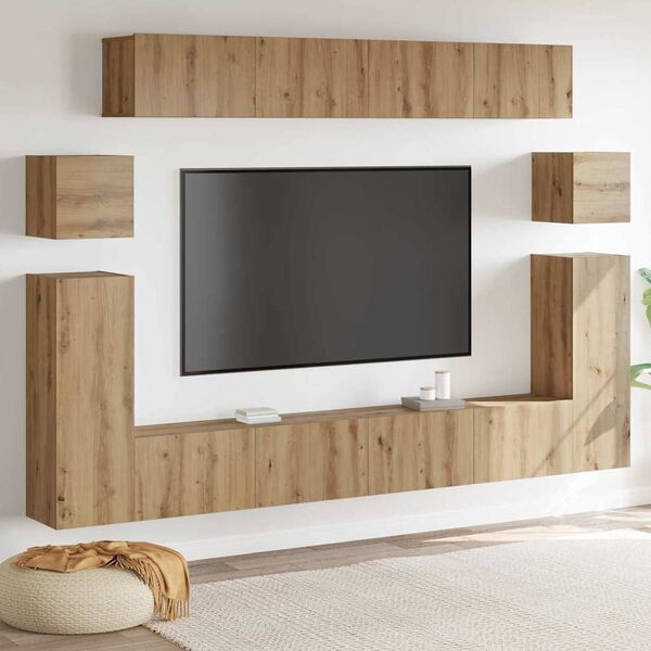 vidaXL Μονάδες TV Επιτοίχιο 4 pcs Artisan Oak Επεξεργασμένο ξύλο