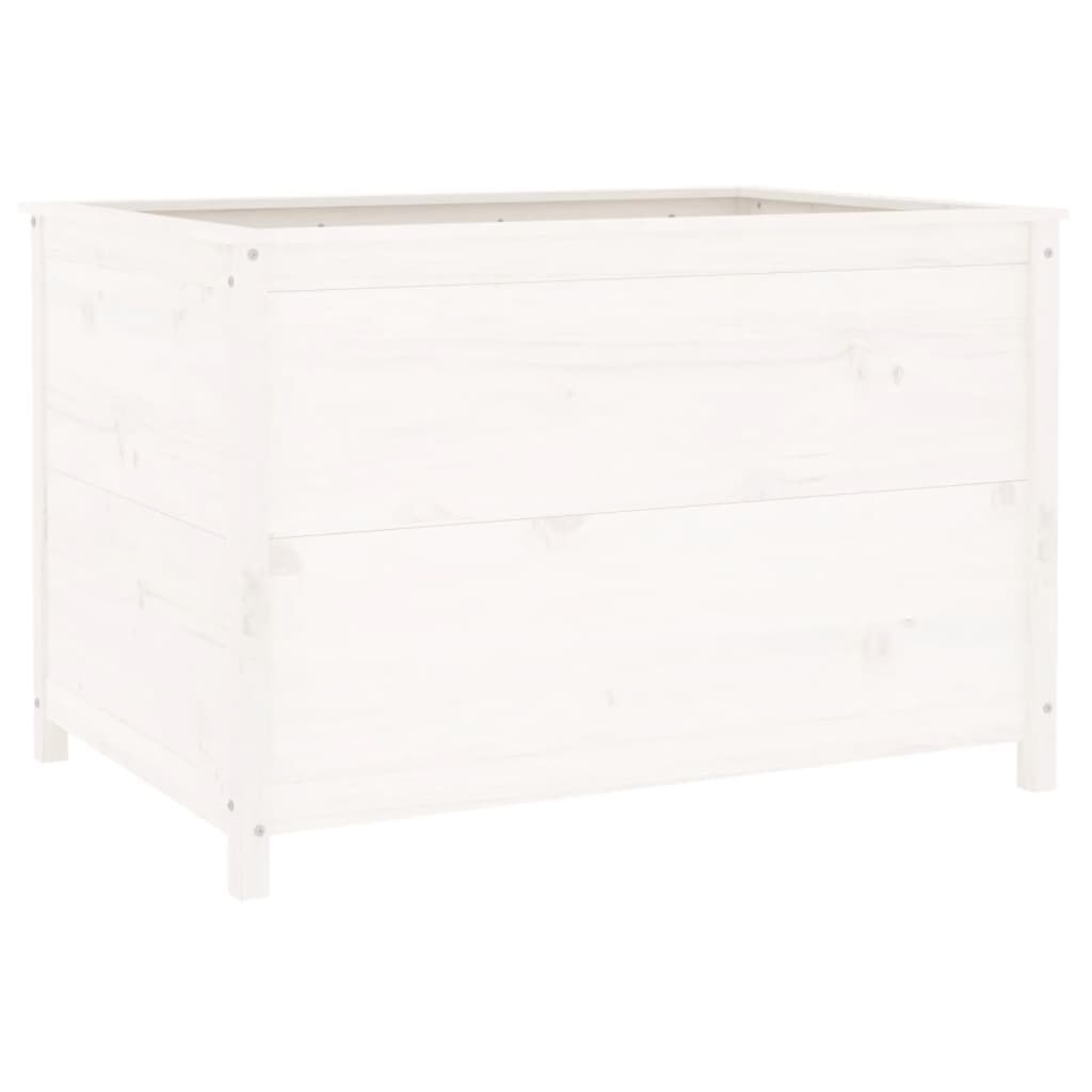 vidaXL Ζαρντινιέρα Υπερυψ. Λευκή 119,5x82,5x78 εκ. Μασίφ Ξύλο Πεύκου