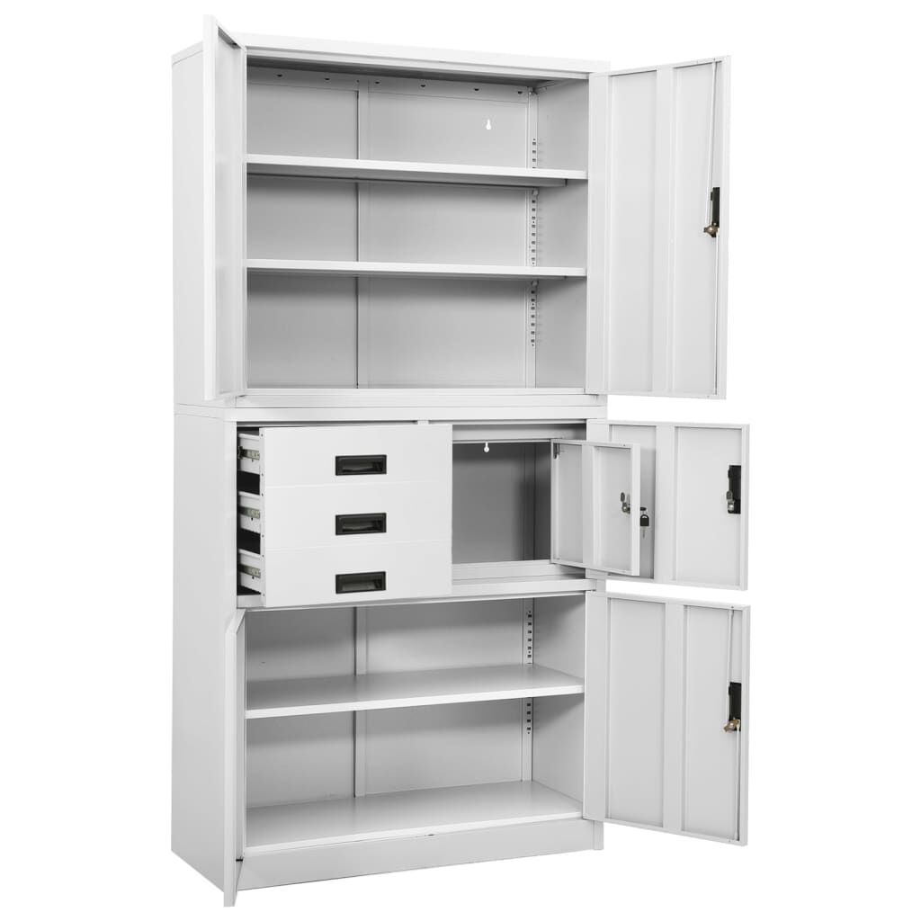 vidaXL Ντουλάπα Γραφείου Λευκή 90 x 40 x 180 εκ. Ατσάλινη