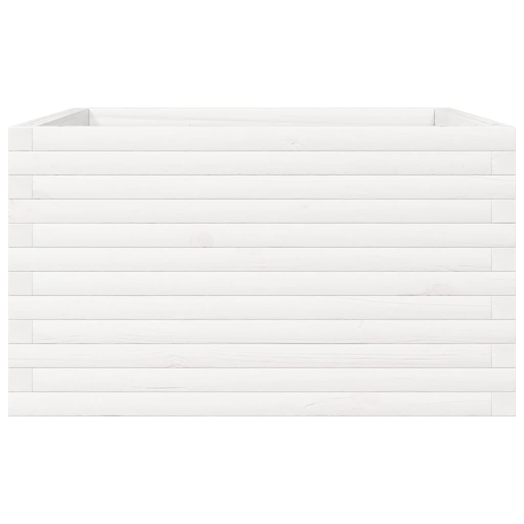 vidaXL Ζαρντινιέρα Κήπου Λευκή 80x80x45,5 εκ. από Μασίφ Ξύλο Πεύκου