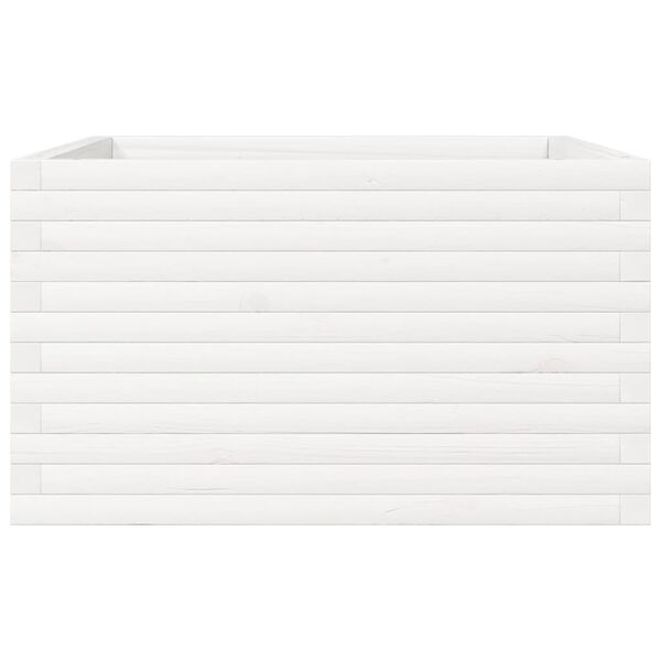 vidaXL Ζαρντινιέρα Κήπου Λευκή 80x80x45,5 εκ. από Μασίφ Ξύλο Πεύκου