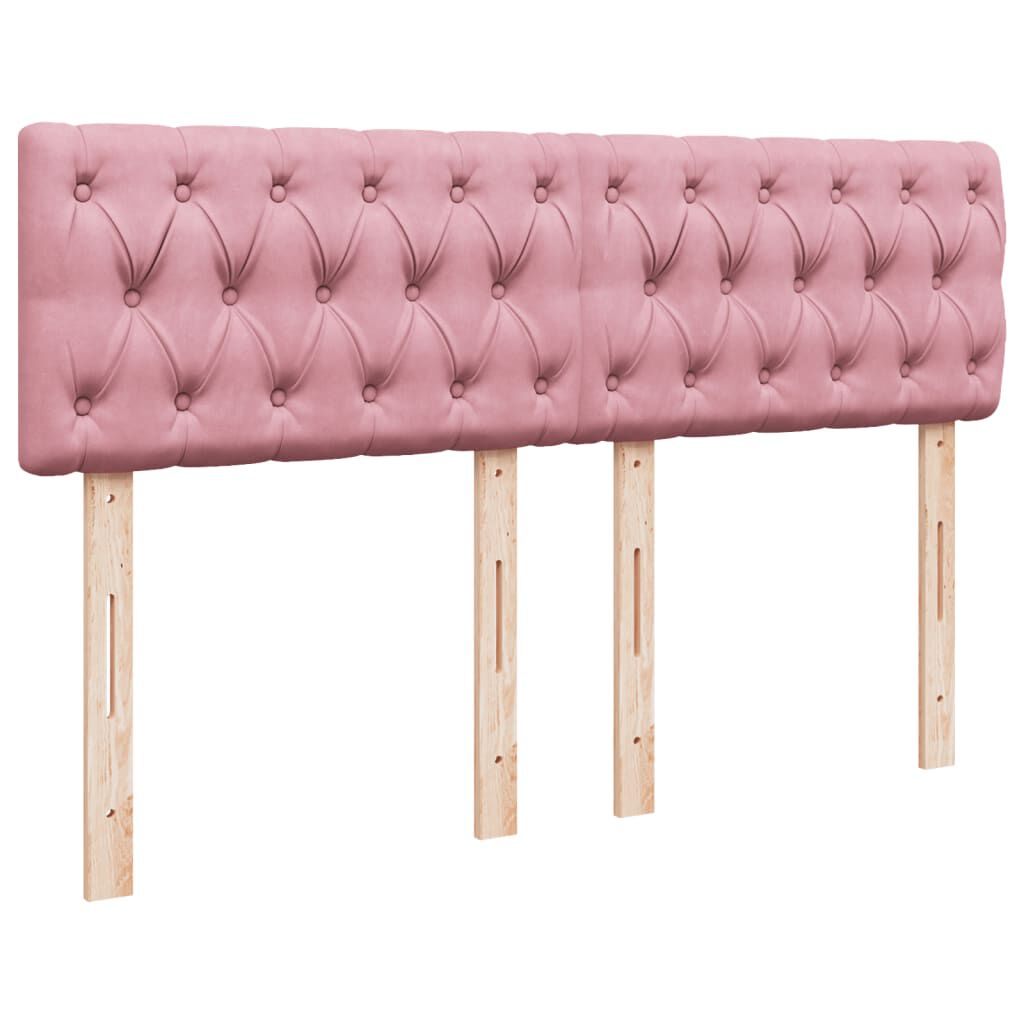 vidaXL Κρεβάτι Boxspring με Στρώμα Ροζ 160x200 εκ. Βελούδινο