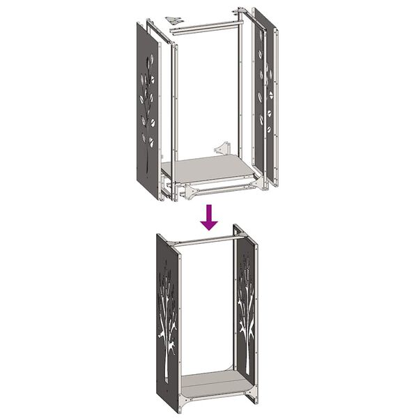 vidaXL Ράφι Καυσόξυλων Ανθρακί 40x30x80 εκ. Χάλυβας ψυχρής έλασης