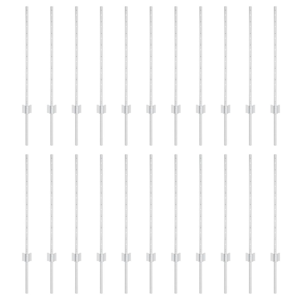 vidaXL Πό posts φράχτη 22 pcs Ασημί 120 cm Ατσάλι