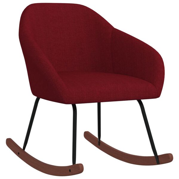 vidaXL Κουνιστή Πολυθρόνα Μπορντό Υφασμάτινη