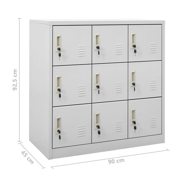 vidaXL Φοριαμοί 5 τεμ. Ανοιχτό Γκρι 90 x 45 x 92,5 εκ. Ατσάλινοι