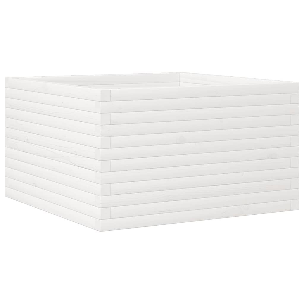 vidaXL Ζαρντινιέρα Κήπου Λευκή 80x80x45,5 εκ. από Μασίφ Ξύλο Πεύκου