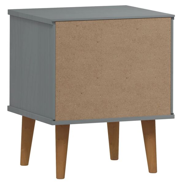 vidaXL Κομοδίνο MOLDE Γκρι 40 x 35 x 48 εκ. από Μασίφ Ξύλο Πεύκου