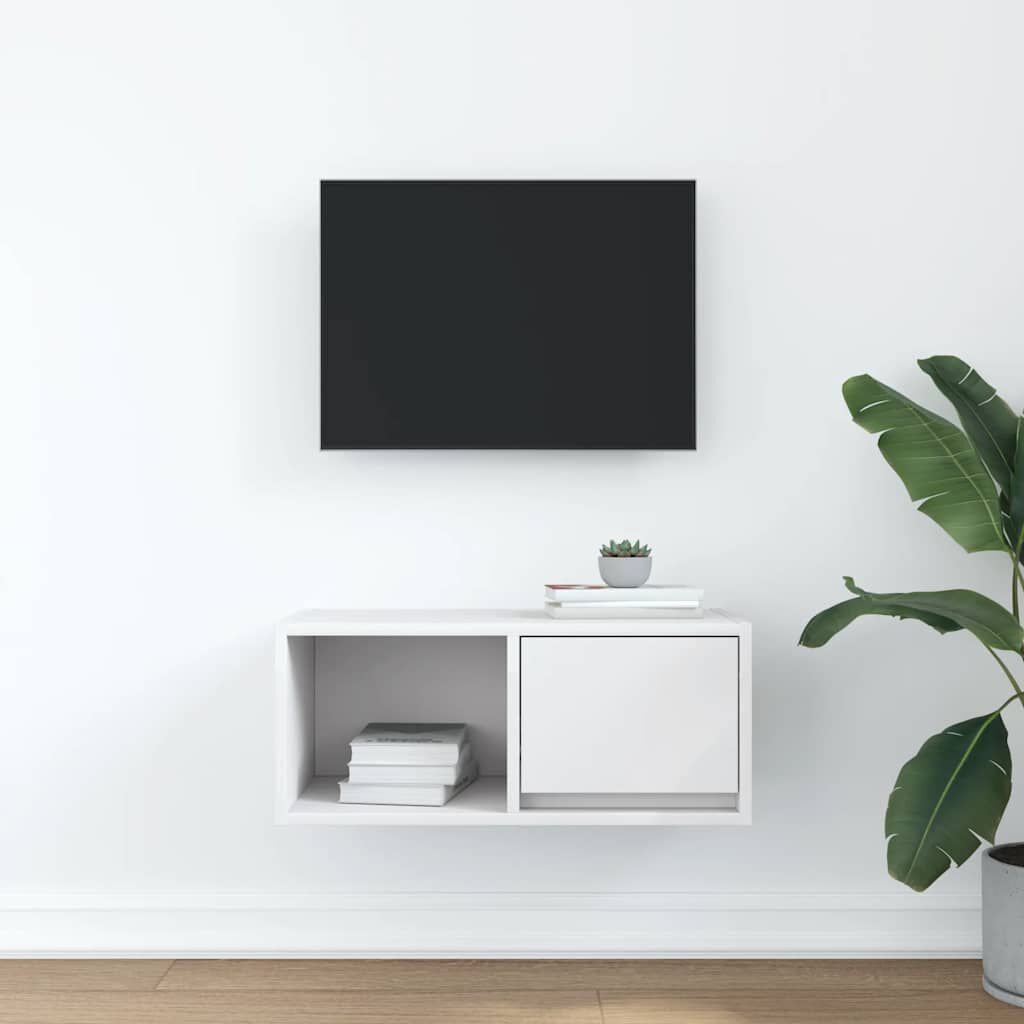 vidaXL Έπιπλο Τηλεόρασης Λευκό 60x31x25,5 εκ. Επεξεργασμένο Ξύλο