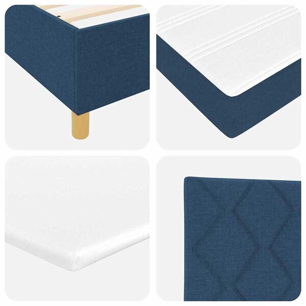 vidaXL Κρεβάτι με ελατήρια με στρώμα Μπλε 90 x 190 cm ύφασμα