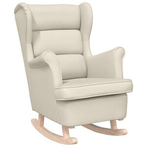 vidaXL Κουνιστή καρέκλα Λευκή 74x90x102 cm Λινό