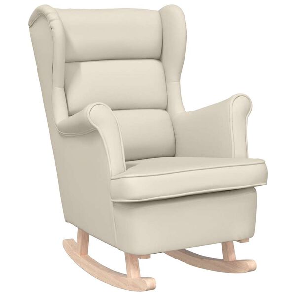 vidaXL Κουνιστή καρέκλα Λευκή 74x90x102 cm Λινό