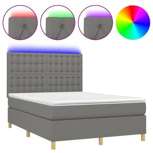 vidaXL &Kappa;&rho;&epsilon;&beta;ά&tau;&iota; Boxspring &mu;&epsilon; &Sigma;&tau;&rho;ώ&mu;&alpha; & LED &Sigma;&kappa;.&Gamma;&kappa;&rho;&iota; 140x200 &epsilon;&kappa; &Upsilon;&phi;&alpha;&sigma;&mu;ά&tau;&iota;&nu;&omicron;
