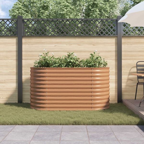 vidaXL Ανακτημένος Κήπος Καφέ με Όψη Ξύλου 160x80x81 cm Χάλυβας