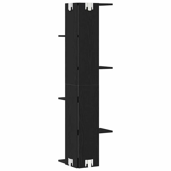 vidaXL Ράφι Γωνίας Τοίχου με ράφι Μαύρη Οξυά 36.5 x 36.5 x 140 εκ