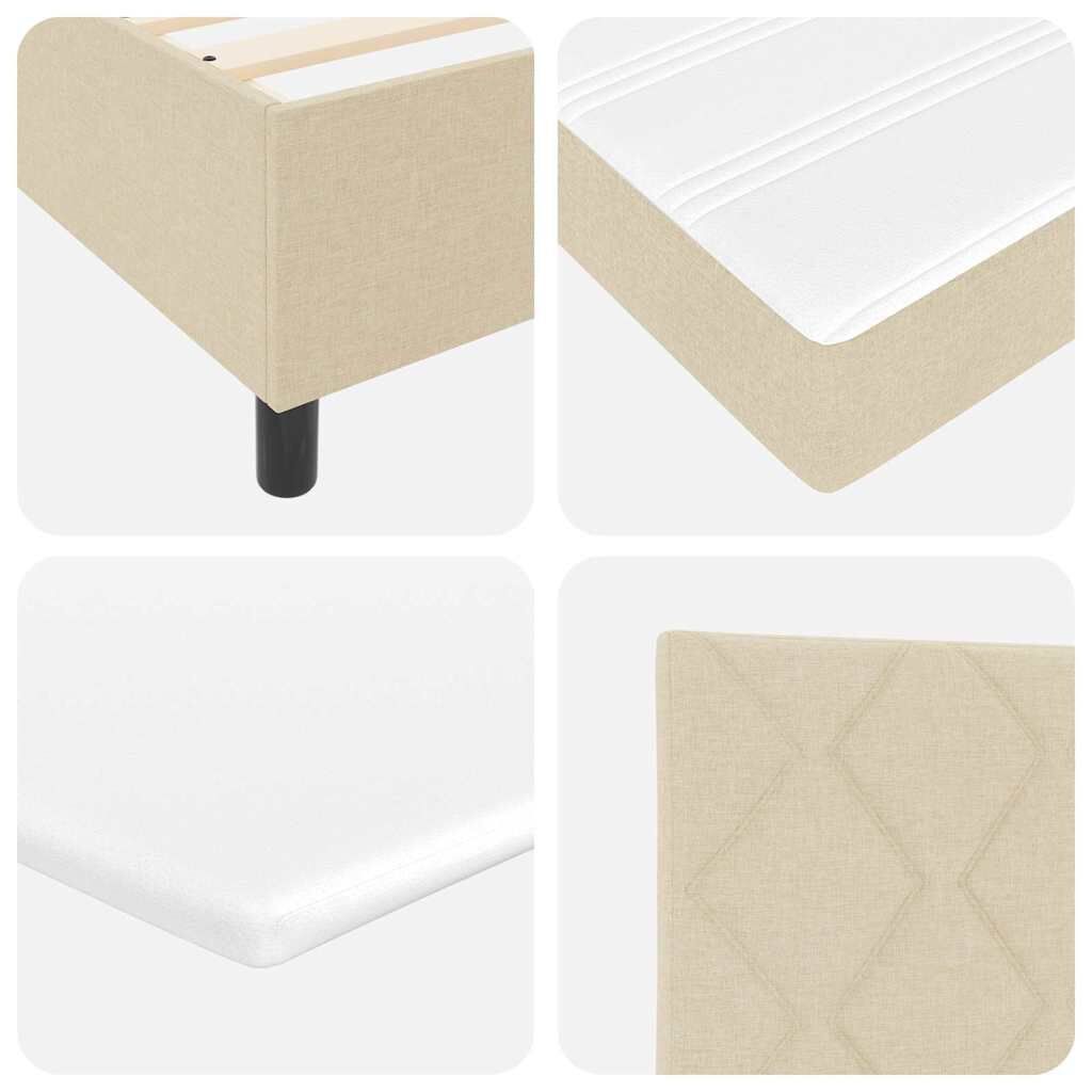 vidaXL Κρεβάτι με ελατήρια με στρώμα Κρεμ 100 x 200 cm ύφασμα