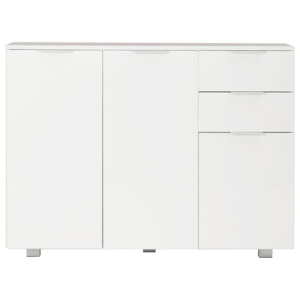 vidaXL Μπουφές Γυαλιστερός Λευκός 107x35x80,5 εκ.