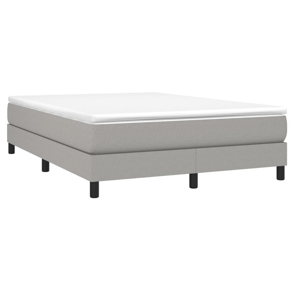vidaXL Κρεβάτι Boxspring με Στρώμα Ανοιχτό Γκρι 140x200 εκ. Υφασμάτινο