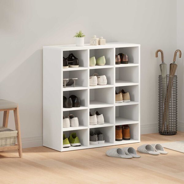 vidaXL Ντουλάπα Παπουτσιών Λευκό 52.5 x 30 x 50 εκ. Επεξεργασμένο ξύλο