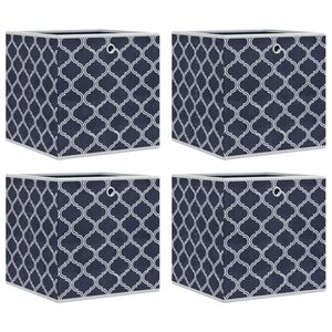 vidaXL Πτυσσόμενα κουτιά αποθήκευσης 4 τεμάχια Μπλε Μη υφασμένο ύφασμα