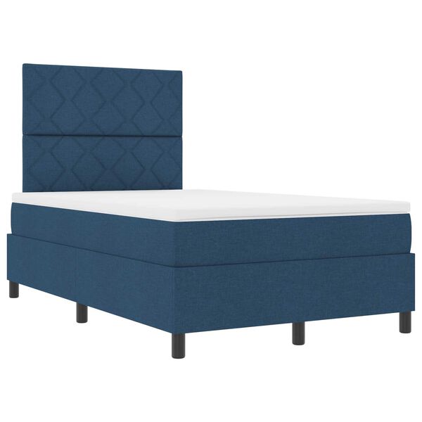 vidaXL Κρεβάτι με ελατήρια με στρώμα Μπλε 120 x 190 cm ύφασμα