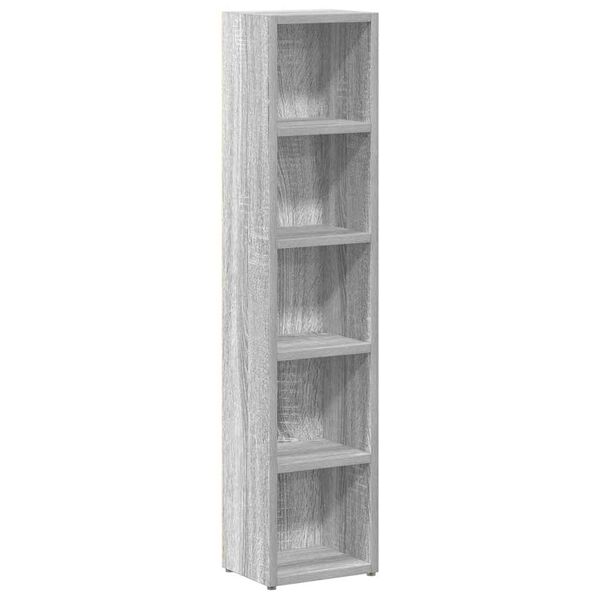 vidaXL Ντουλάπια CD 2 τεμ. Γκρι Sonoma 21x16x93,5 εκ. Επεξεργ. Ξύλο