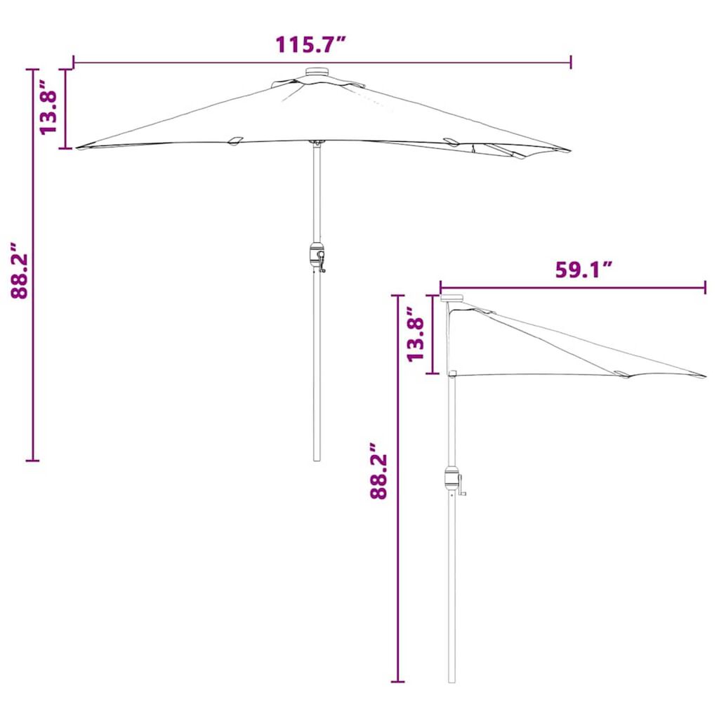vidaXL Ομπρέλα Κήπου Τερακότα 294 x 150 x 224 εκ ύφασμα