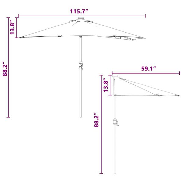 vidaXL Ομπρέλα Κήπου Τερακότα 294 x 150 x 224 εκ ύφασμα