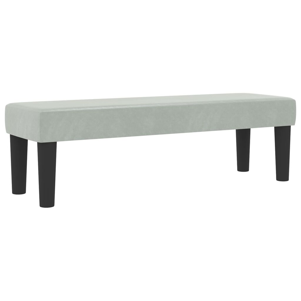 vidaXL Κρεβάτι Box Spring με Στρώμα & Πάγκο Ανοιχτό Γκρι 140x190 εκ. Βελούδο