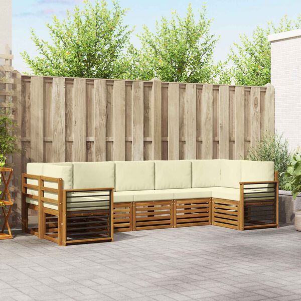 vidaXL &Sigma;&epsilon;&tau; &Kappa;&alpha;&nu;&alpha;&pi;έ 7 pcs &Phi;&upsilon;&sigma;&iota;&kappa;ό &kappa;&alpha;&iota; &Kappa;&rho;έ&mu;&alpha; &Sigma;&tau;&epsilon;&rho;&epsilon;ό &Xi;ύ&lambda;&omicron; &Alpha;&kappa;&alpha;&kappa;ί&alpha;&sigmaf;