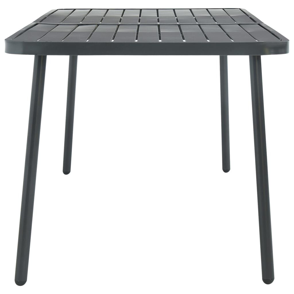 vidaXL Τραπέζι Κήπου Σκούρο Γκρι 180 x 83 x 72 εκ. Ατσάλινο