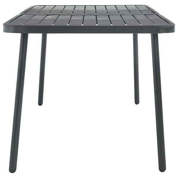 vidaXL Τραπέζι Κήπου Σκούρο Γκρι 180 x 83 x 72 εκ. Ατσάλινο