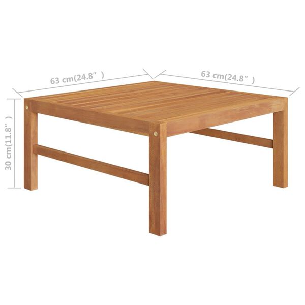 vidaXL Σαλόνι Κήπου Σετ 6 Τεμαχίων Μασίφ Ξύλο Teak με Γκρι Μαξιλάρια
