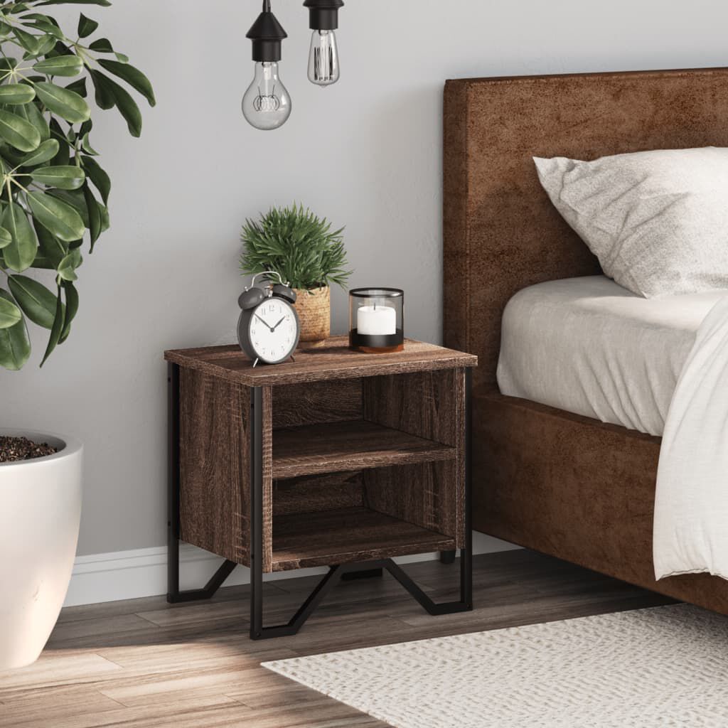 vidaXL Κομοδίνο Χρώμα Καφέ Δρυς 40 x 30 x 40 εκ. Επεξεργασμένο Ξύλο