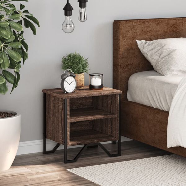 vidaXL Κομοδίνο Χρώμα Καφέ Δρυς 40 x 30 x 40 εκ. Επεξεργασμένο Ξύλο