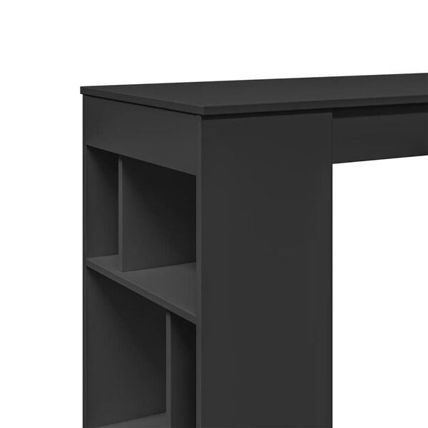vidaXL Τραπέζι Μπαρ με Ράφια Μαύρο 102 x 50 x 103,5 εκ.από Επεξ. Ξύλο