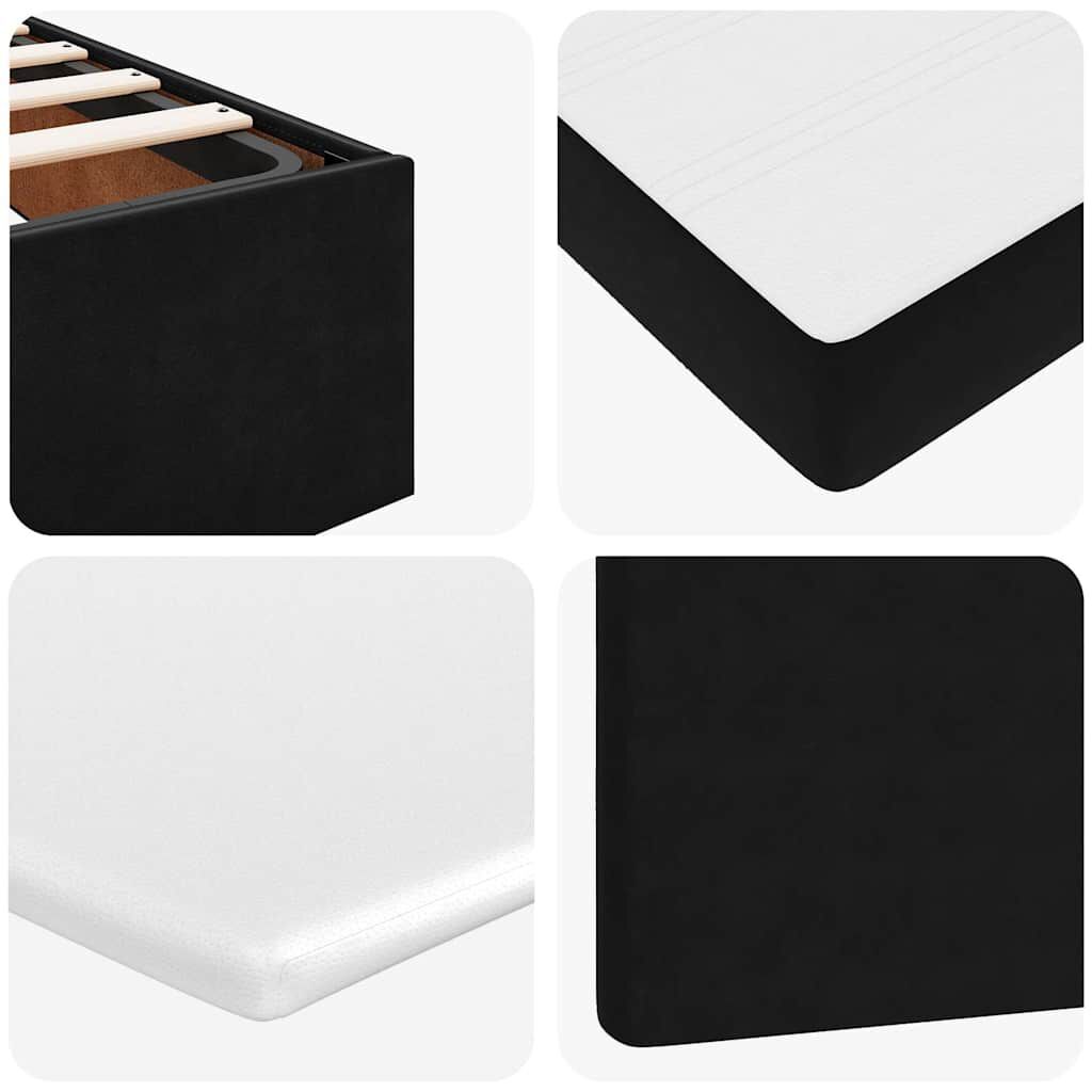 vidaXL Οθωμανικό κρεβάτι με στρώματα Μαύρο 160x200cm Velvet