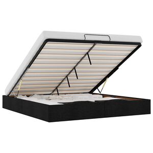 vidaXL Οθωμανικό πλαίσιο κρεβατιού χωρίς στρώμα Μαύρο 200x200cm Ύφασμα