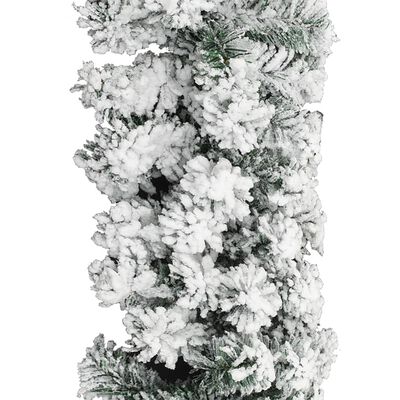 vidaXL Γιρλάντα Χριστουγεννιάτικη Χιονισμένη με LED Πράσινη 5 μ. PVC