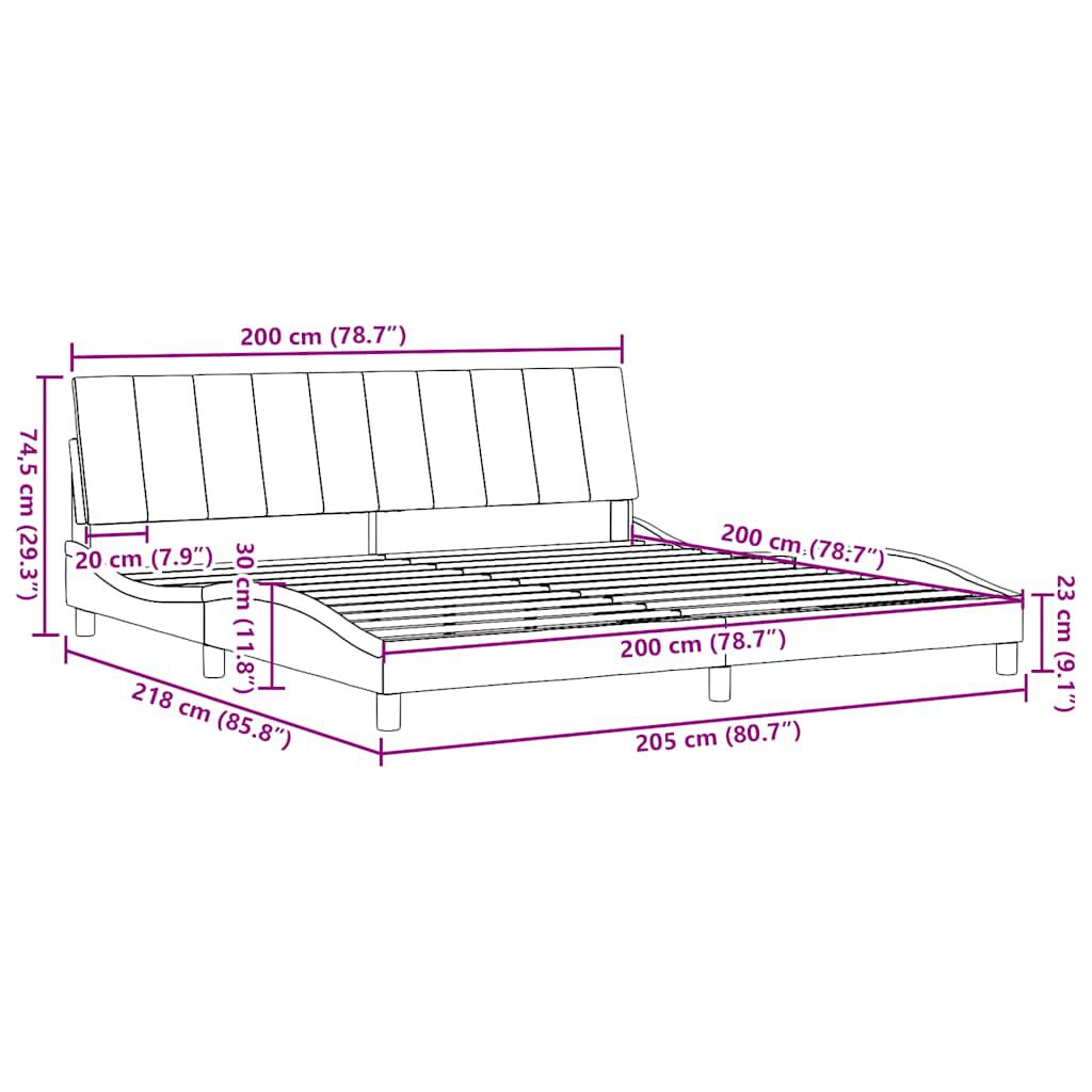 vidaXL Σκελετός Κρεβατιού Χωρίς Στρώμα Taupe 200x200 εκ.Υφασμάτινο