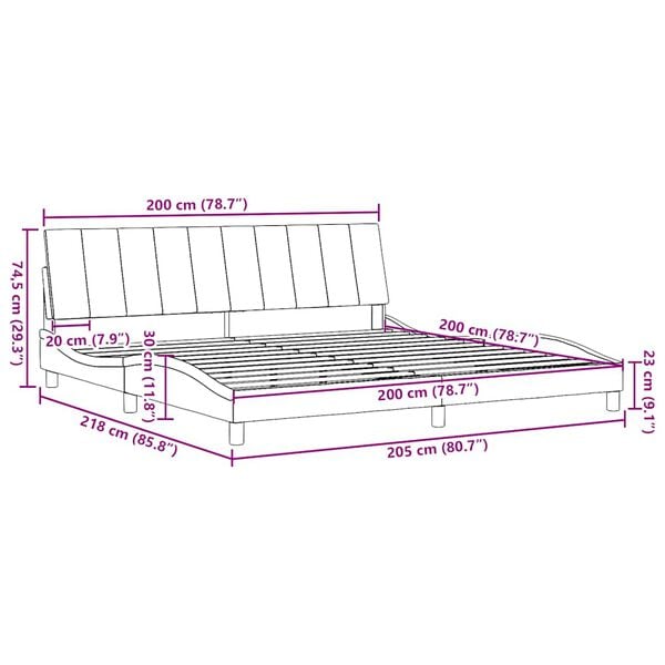 vidaXL Σκελετός Κρεβατιού Χωρίς Στρώμα Taupe 200x200 εκ.Υφασμάτινο