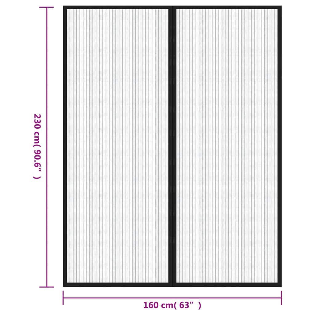 vidaXL Σίτα Πόρτας 2 Τεμαχίων Μαύρη 230 x 160 εκ. με Μαγνήτες
