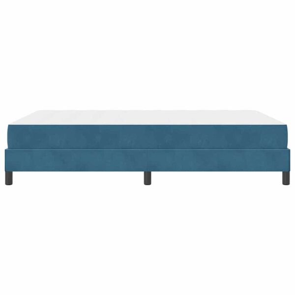 vidaXL Κρεβάτι box spring με στρώμα Σκούρο Μπλε 140 x 200 cm Βελούδο