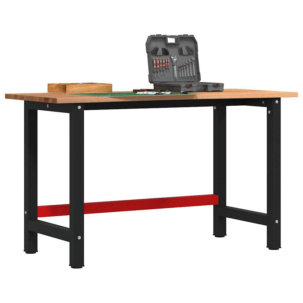 vidaXL Πάγκος Εργασίας Ανοιχτό Καφέ 140x60x81,5 cm Μασίφ Ξύλο Δρυς