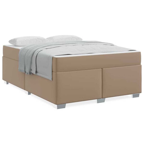 vidaXL Σκελετός Κρεβατιού Καπουτσίνο 160 x 200 cm Τεχνητό δέρμα