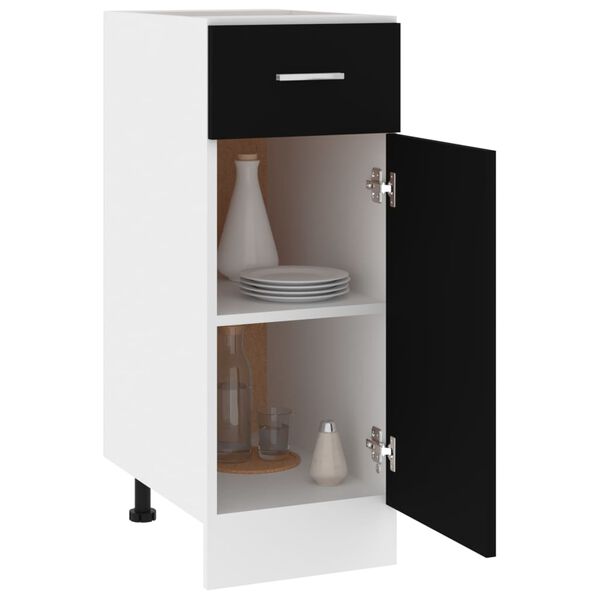 vidaXL Ντουλάπι με Συρτάρι Lyon Μαύρο 30x46x81,5 εκ. Επεξ. Ξύλο